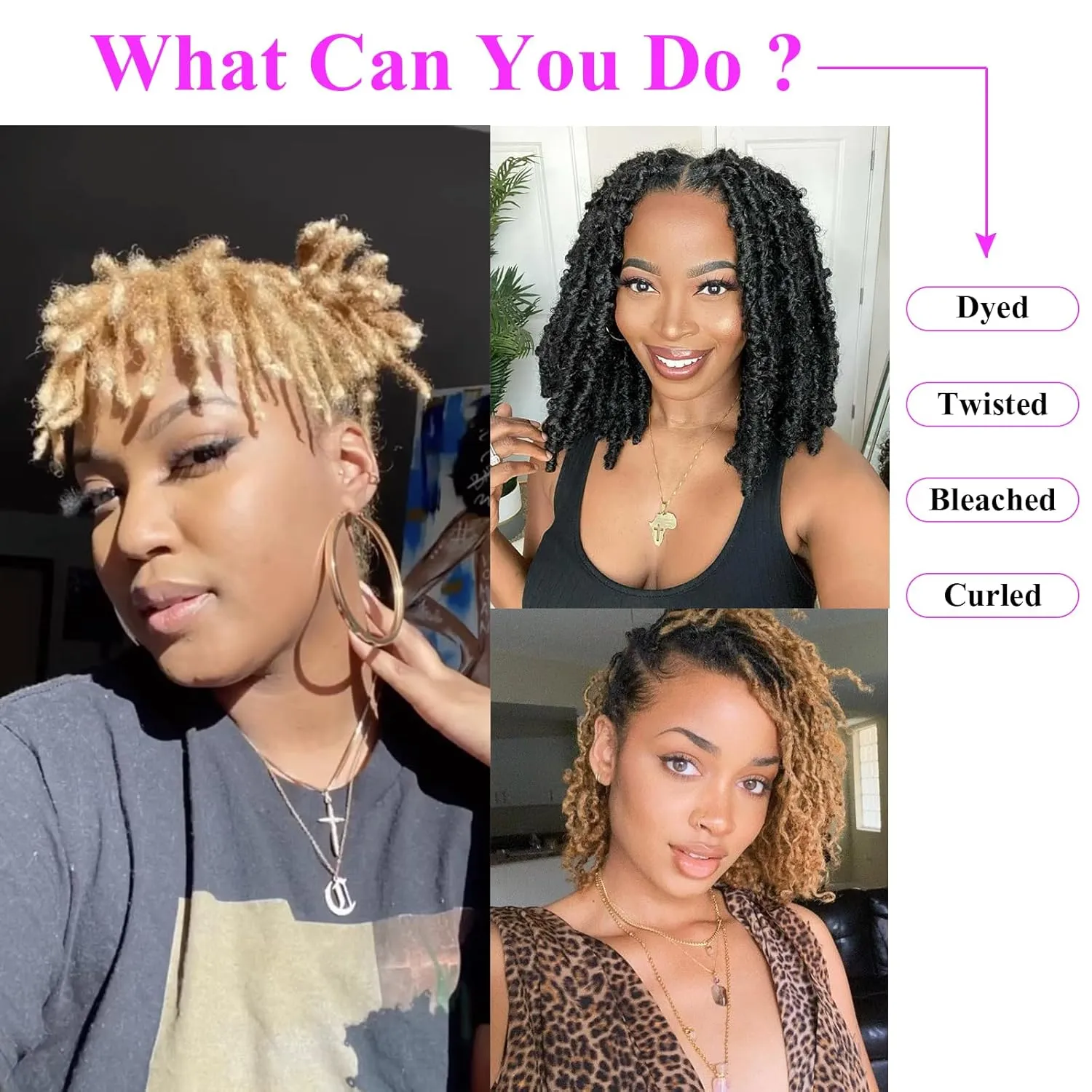0.4 cm Width 12 Inch 30 Strands Human Hair Loc Extensions, Natural Black 100% Full Handmade Permanent Real Human Hair Dreadlock Extensions for Women/Men/Kids Can Be Dyed Bleached Curled Twisted
