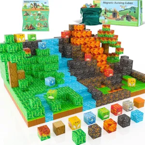 1 inch Magnetic Blocks - 120PCS Magnetic Toy Set, STEM Montessori Sensory Toys for 3  Year Old Boys & Girls, Creative Construction Toys Gift for Toddlers Kids