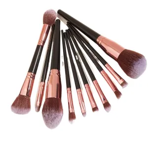 10 pieces of black makeup brush set, super large, including foundation make-up brush, double brush