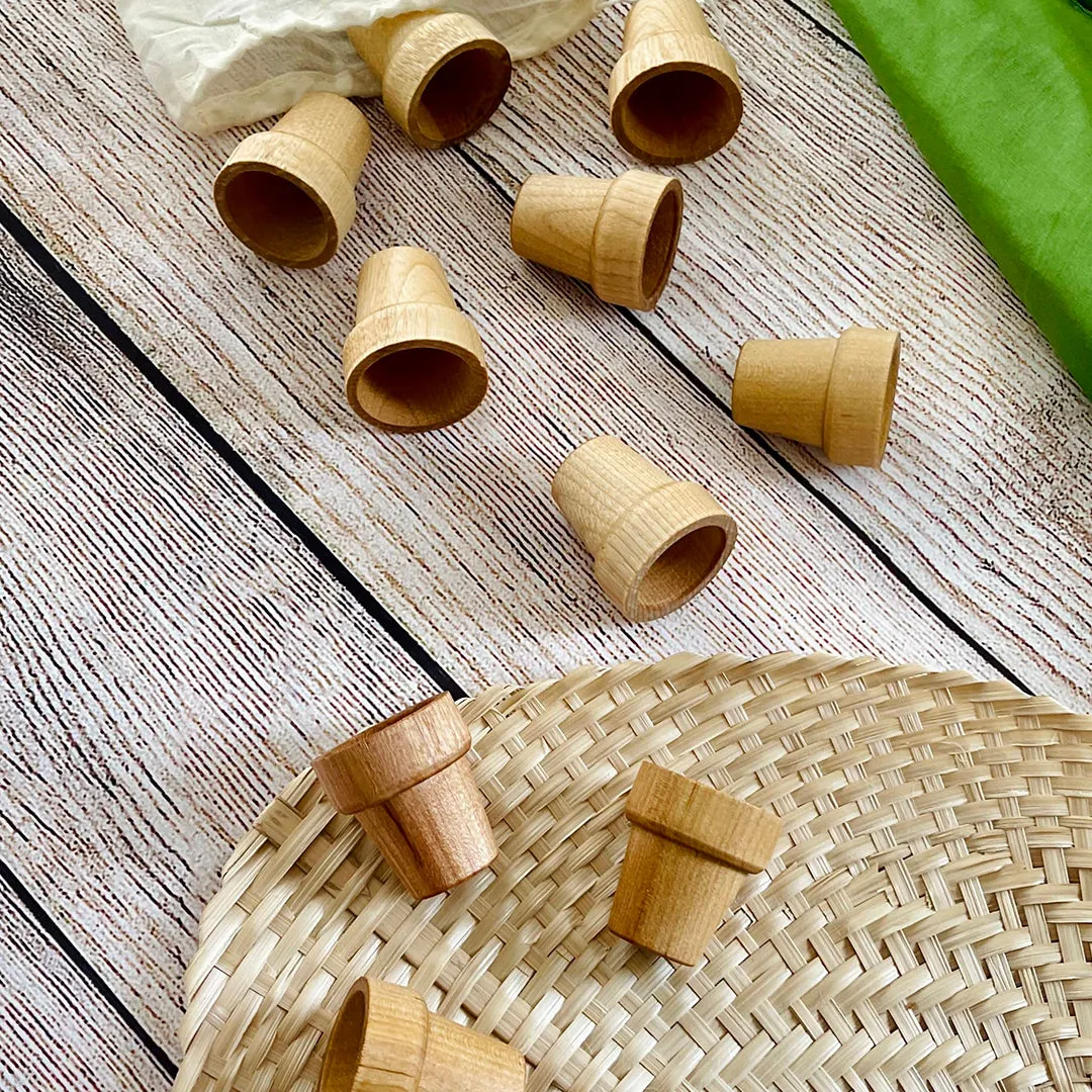10 Wooden Flower Pots