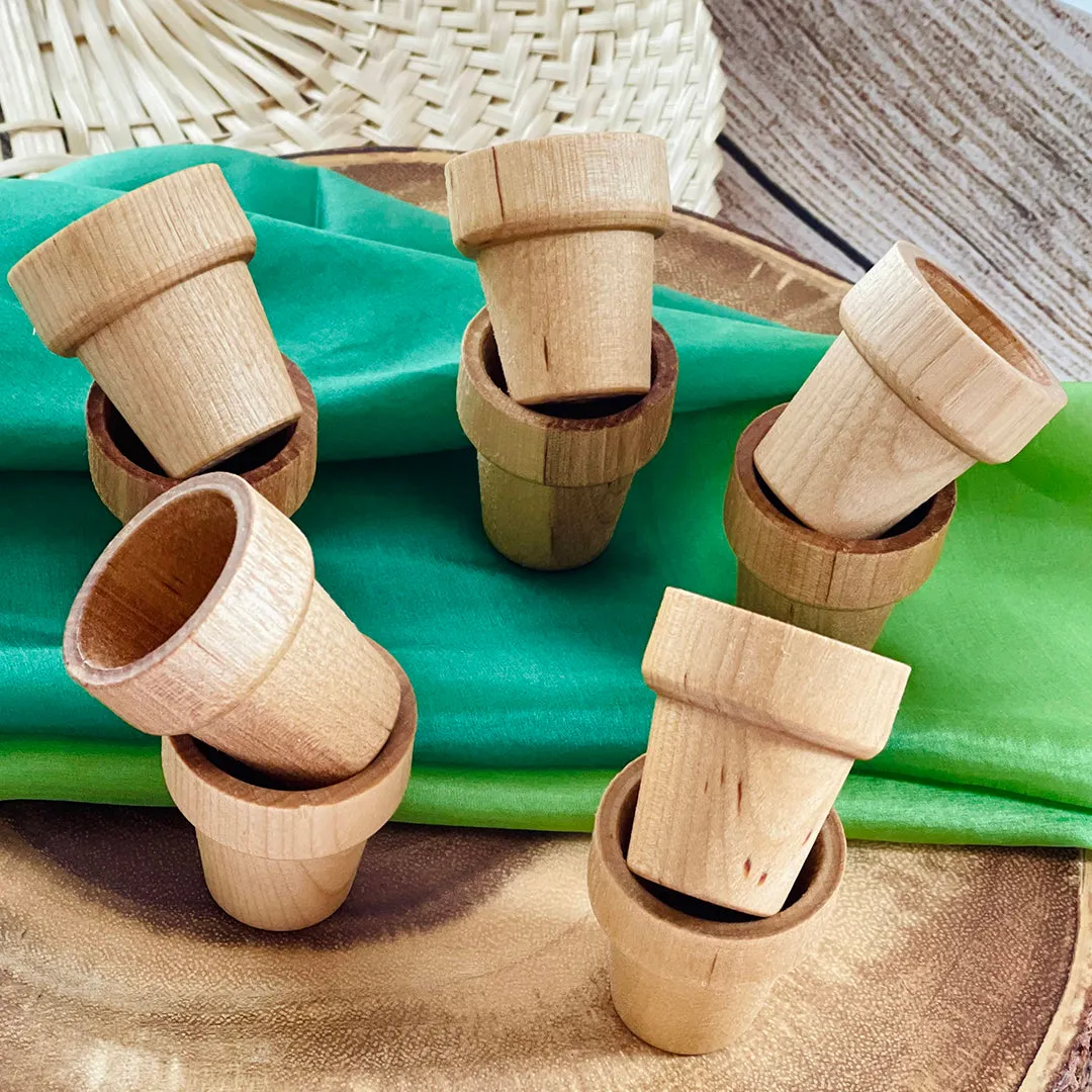 10 Wooden Flower Pots