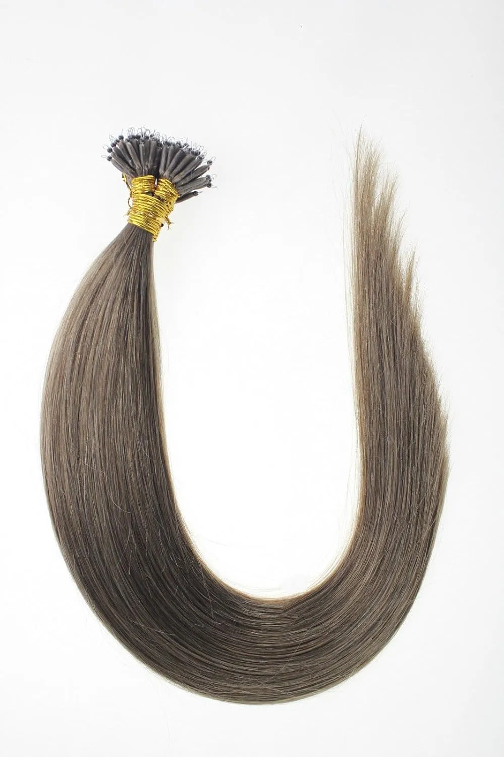 100Strands AAAAAAA Nano Ring Tip Straight Remy Human Hair Extensions (20" 0.5g/s, Chestnut Brown)