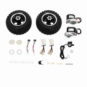 10Inch Motor Drive Air Wheel Conversion Kit, 24V 250W Double Wheel Set for Electrical Beach Scooter with Thumb Throttle, Wheel Kit with Thumb Throttle for Electric Cart Scooter
