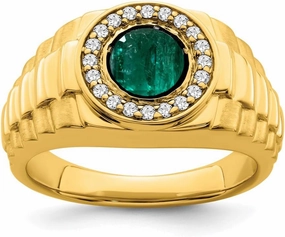 10K 14K 18K Solid Gold 1CT Ruby/Emerald/Black Onyx/Topaz Men's Ring Vintage Luxury Anniversary Rings Engagement Promise Rings Handmade Jewelry for Men Him Father Size 4-16