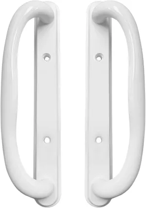 10" Olympus Sliding Patio Glass Non-Keyed Dummy Handle Set Replacement - Fits 3-15/16" inches Hole Spacing, and 1-1/4" to 2-1/4" Door Thickness - No Latch (White)