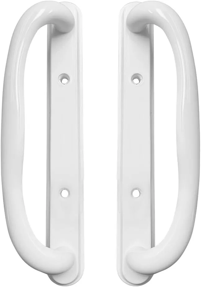 10" Olympus Sliding Patio Glass Non-Keyed Dummy Handle Set Replacement - Fits 3-15/16" inches Hole Spacing, and 1-1/4" to 2-1/4" Door Thickness - No Latch (White)