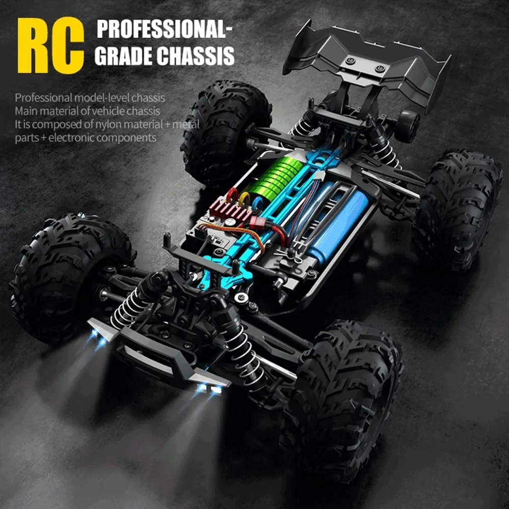 1/16 Fast RC Cars for Adults, Max 45mph Remote Control Car, Brushless Motor Electric Off Road RC Truck, 4WD High Speed Drift RC Car with 3 Lipo Batteries