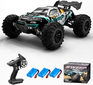 1/16 Fast RC Cars for Adults, Max 45mph Remote Control Car, Brushless Motor Electric Off Road RC Truck, 4WD High Speed Drift RC Car with 3 Lipo Batteries