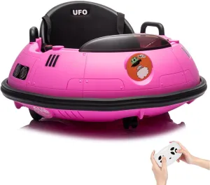 12V Bumper Car with Remote Control, Battery Powered Ride On Bumper Car, 360-Degree Spin, LED Lights, 3 Speed Modes, Safety Belt & Dual Joysticks, Ride On Car for Toddlers Kids