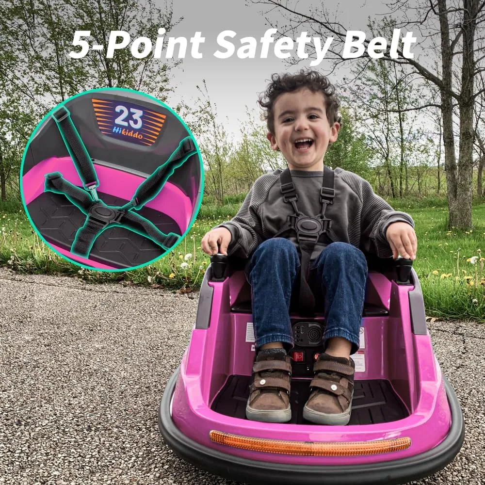 12V Kids Electric Bumper Car, Baby Bumper Car for Toddlers w/Remote Control, 360° Spinning - Rose Pink