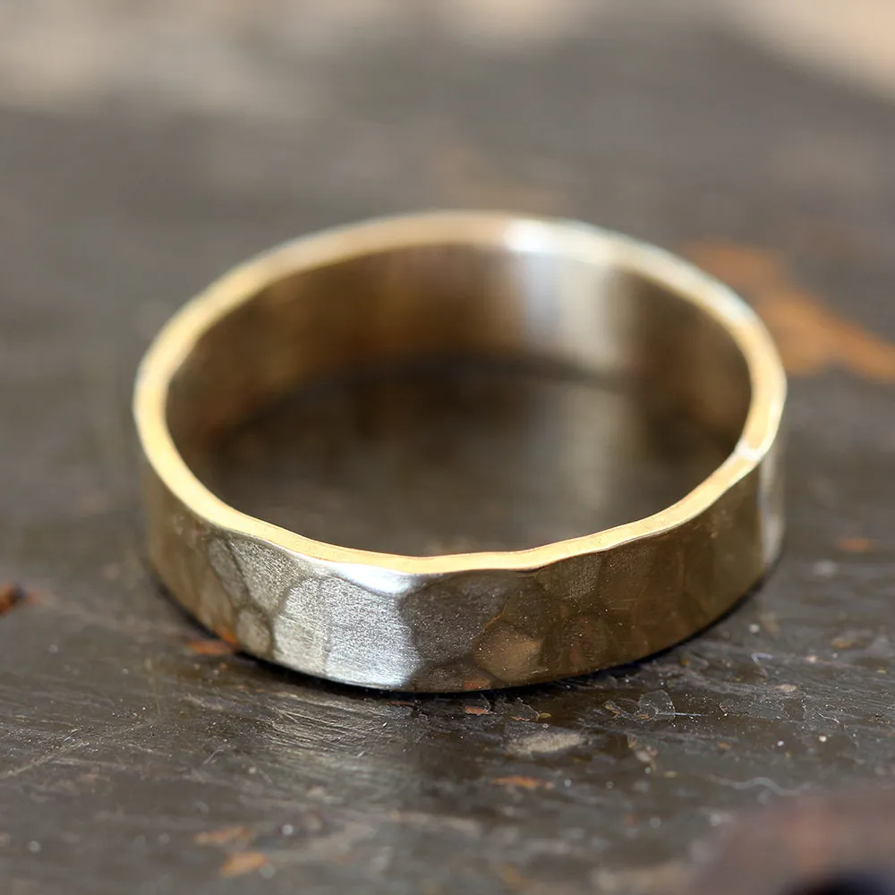 14k Gold Hammered Ring
