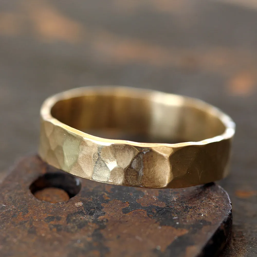 14k Gold Hammered Ring
