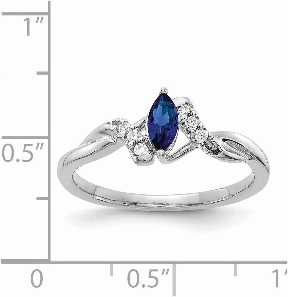 14K White Gold Diamond and Sapphire Ring