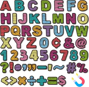 152 Pcs Magnetic Letters and Numbers Set 2'' Fridge Magnetic Alphabet Letters Kit for Toddlers Kids Whiteboard Classroom Educational Tool Home Learning(Chalkboard Brights)