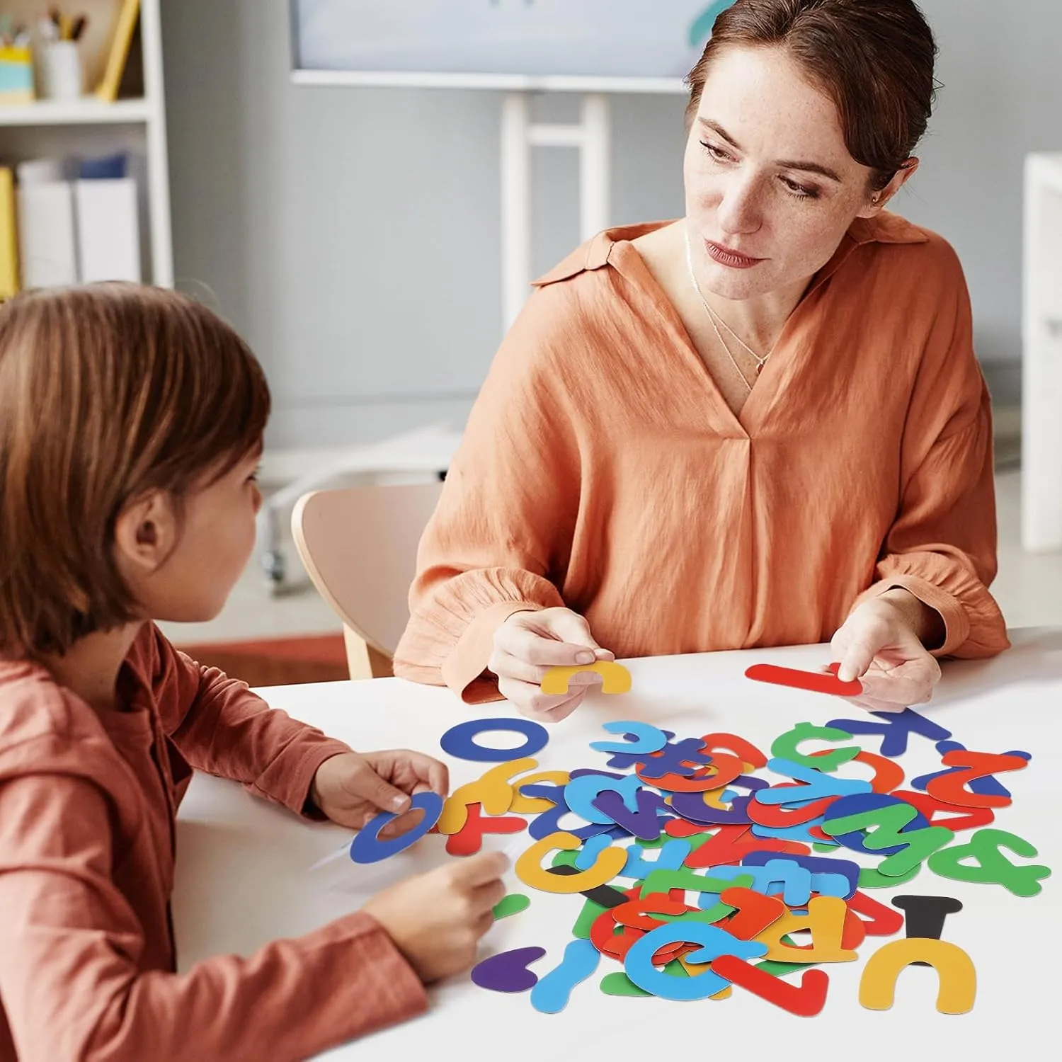 152 Pcs Magnetic Letters and Numbers Set 2'' Fridge Magnetic Alphabet Letters Kit for Toddlers Kids Whiteboard Classroom Educational Tool Home Learning(Rainbow)