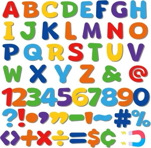 152 Pcs Magnetic Letters and Numbers Set 2'' Fridge Magnetic Alphabet Letters Kit for Toddlers Kids Whiteboard Classroom Educational Tool Home Learning(Rainbow)