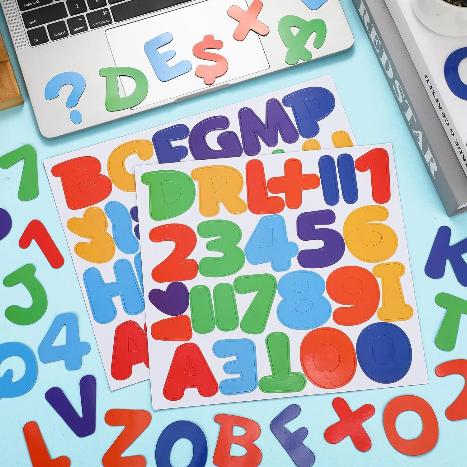 152 Pcs Magnetic Letters and Numbers Set 2'' Fridge Magnetic Alphabet Letters Kit for Toddlers Kids Whiteboard Classroom Educational Tool Home Learning(Rainbow)