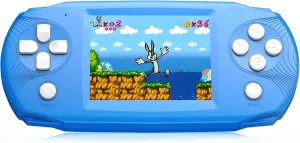 16 Bit Handheld Game Toys for Kids,3.2'' IPS HD Big Screen,Built in 100 Video Games,Boys Girls Portable Rechargeable Gaming Device,Children's Party Easter Birthday Xmas Gift (Blue)