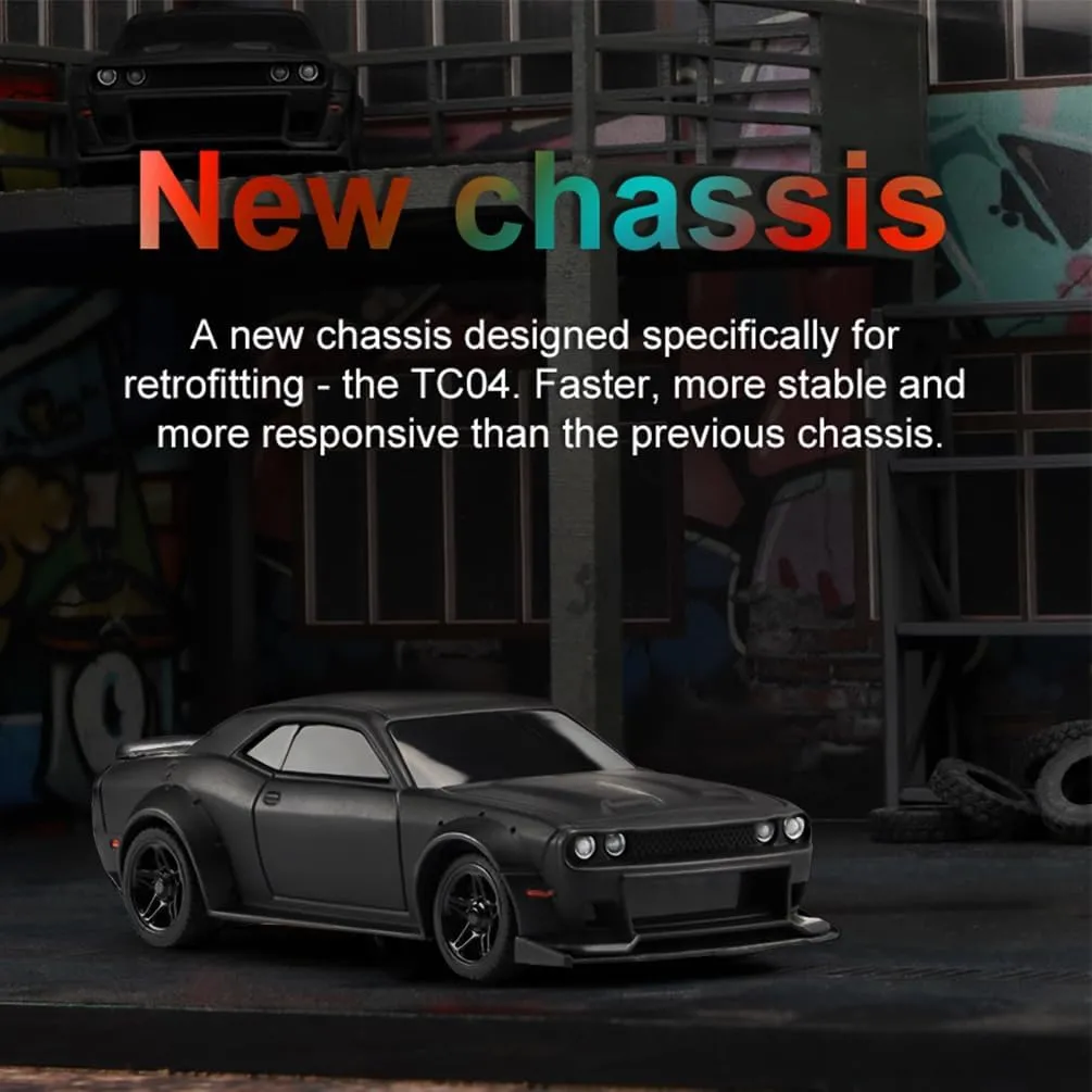 1:76 Turbo Racing Scale RC Sport Car, Table Racing Remote Control Mini Model Car Full Proportional RTR Kit Toys (C75-black)