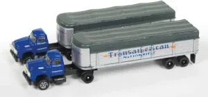 1954 Ford Tractor w/Covered Wagon Trailer 2-Pack - Assembled -- Transamerican Trucking