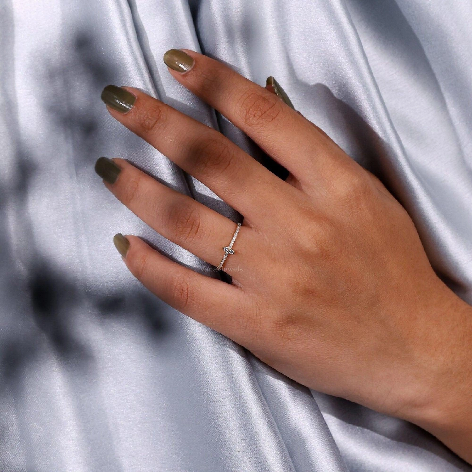 1.70 mm Round Cut Half Eternity Lab Grown Wedding Band
