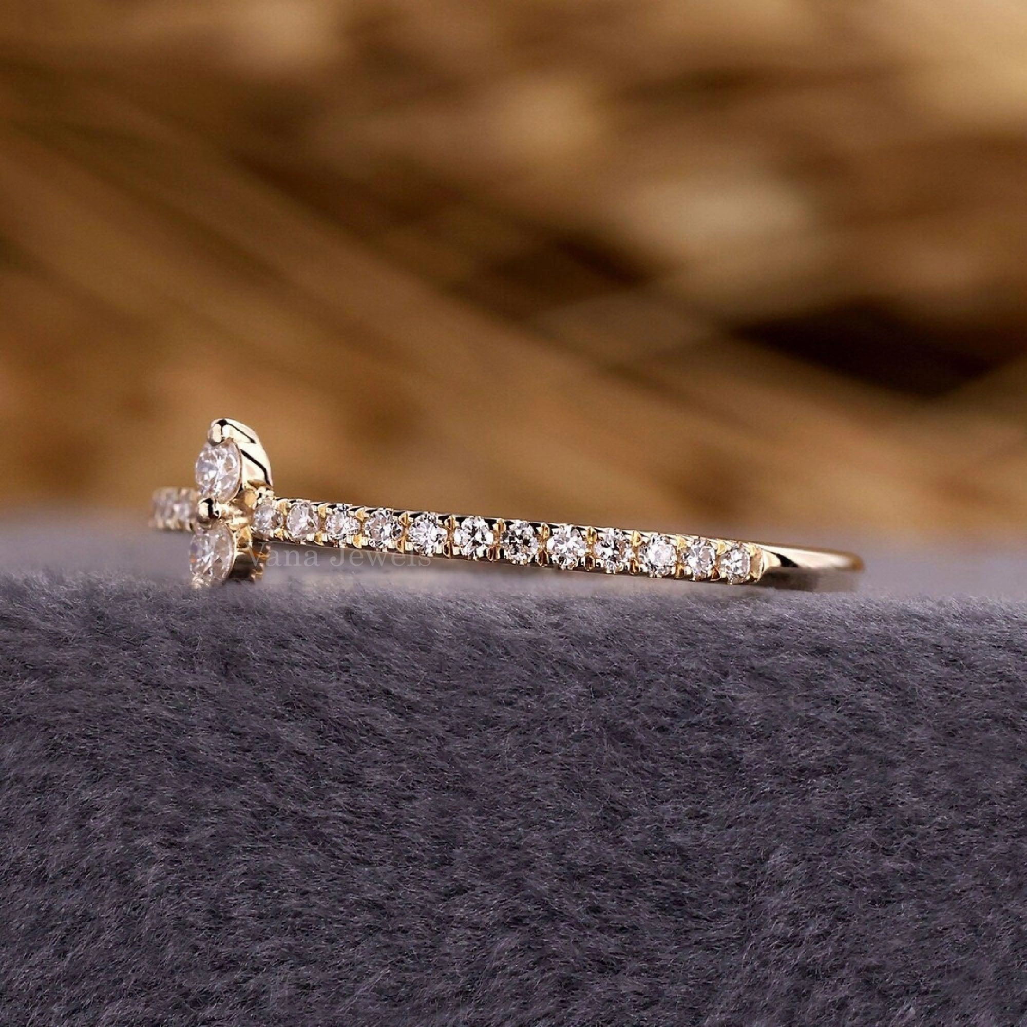 1.70 mm Round Cut Half Eternity Lab Grown Wedding Band