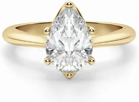1 CT Pear Excellent Cut Moissanite Six Prong Hidden Halo Pave Basket Solitaire Engagement Ring In 14k Gold For Women,D-VVS1