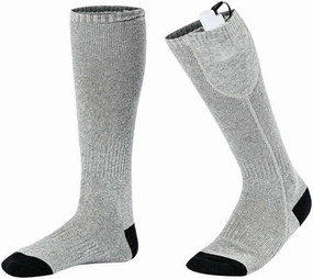 1 Pair Black/Grey Heated Socks for Men Women, 3.7V 2200mAh Rechargeable Electric Heated Socks Foot Warmers 3 Heating Settings, Winter Washable Thermal Warming Socks