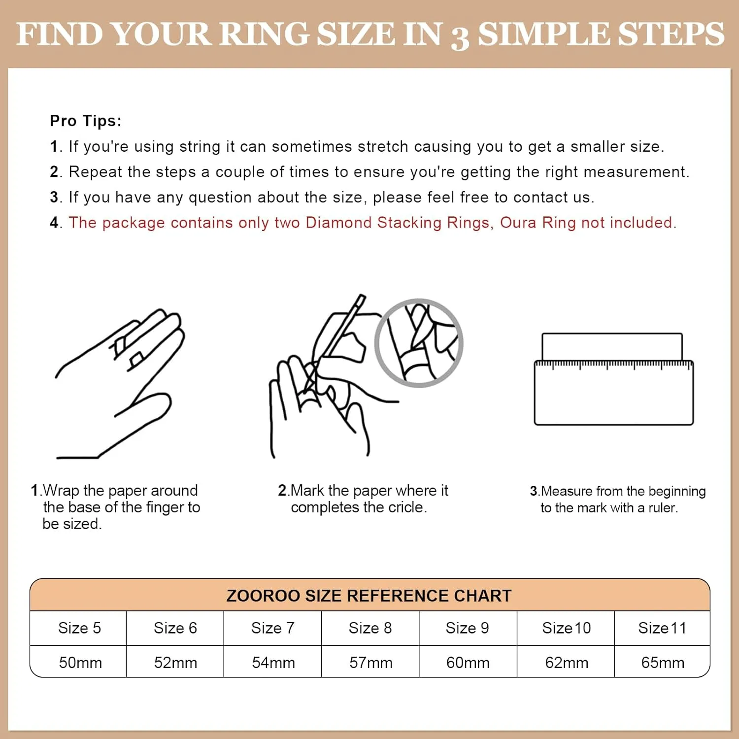 2-Pack 14K Gold Plated Stacking Rings for Oura Gen 4/Oura Gen 3, Cubic Zirconia Simulated Diamond Oura Ring Stack for Women