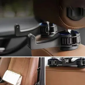 2 Pack for Ford Bronco Expedition Ranger Maverick Fusion F150 Car Seat Headrest Hook Car Purse Hook Car Handbag Car seat Accessories Durable car Interior,E Black