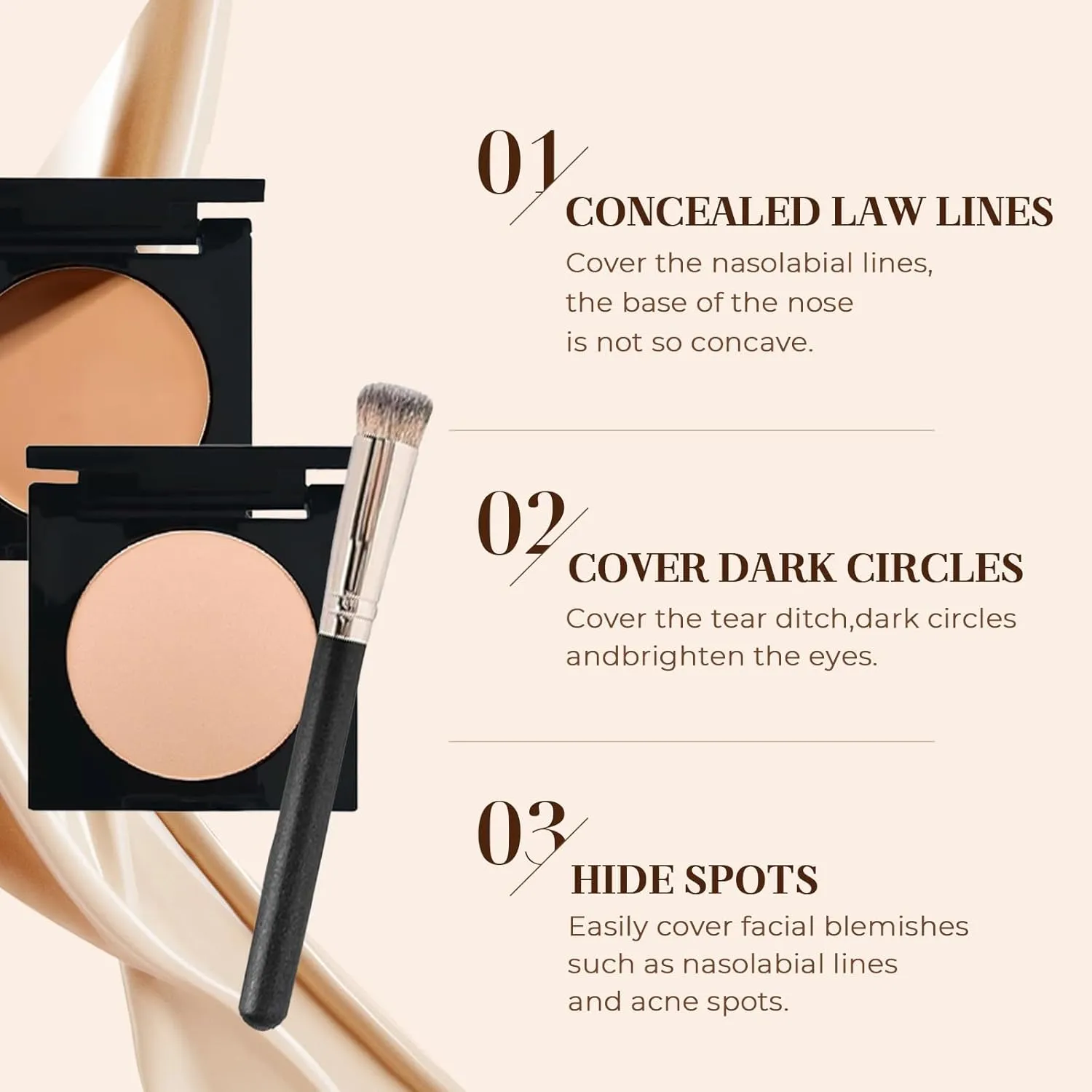 2025 New Under Eye Brightener, Eye Brightener Conceal & Brighten Dark Circles Moisturizing and Waterproof (Lvory, M)