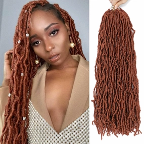 24 Inch Soft Locs Crochet Hair 8 Packs Pre Looped Faux Locs Crochet Braids Goddess Locs Hair For Black Women（24Inch 8pcs,350#）