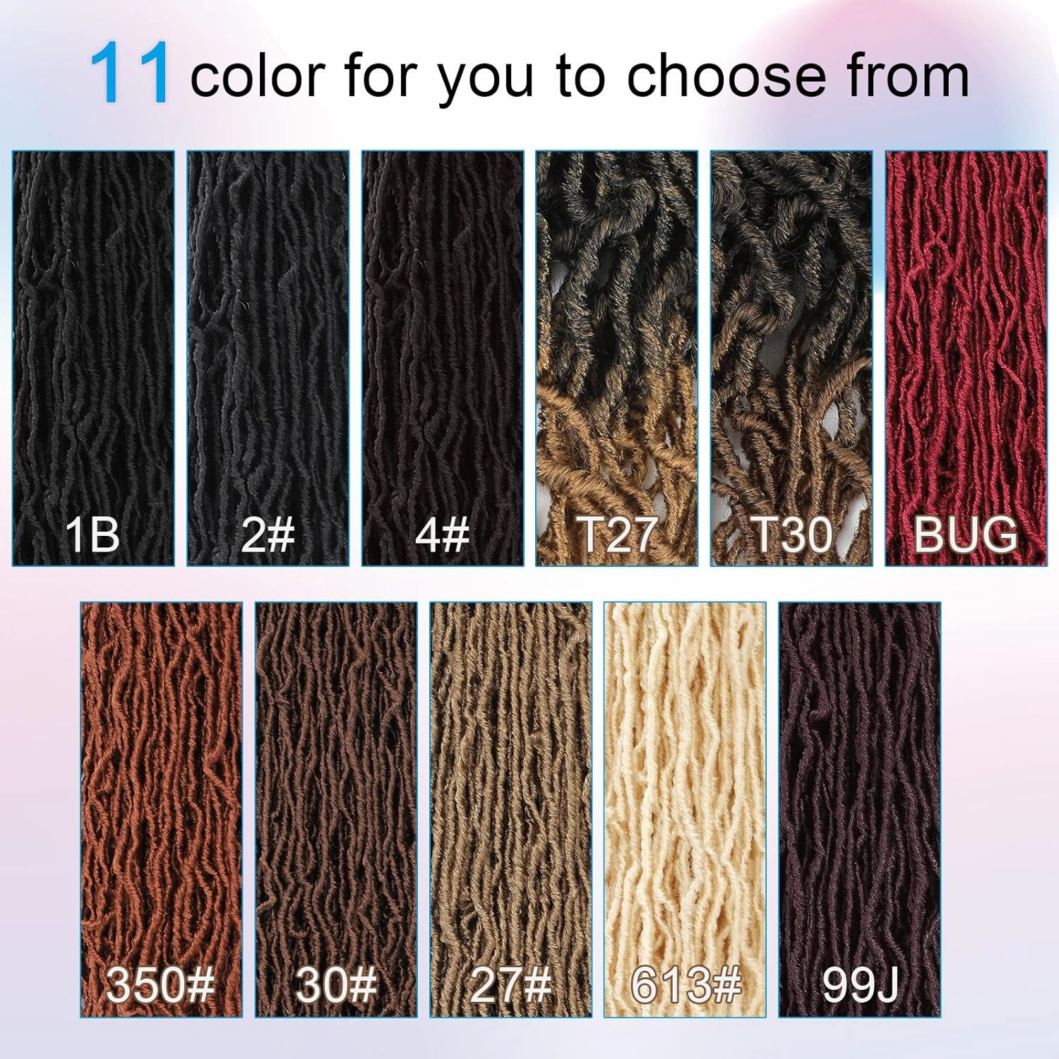 24 Inch Soft Locs Crochet Hair 8 Packs Pre Looped Faux Locs Crochet Braids Goddess Locs Hair For Black Women（24Inch 8pcs,350#）