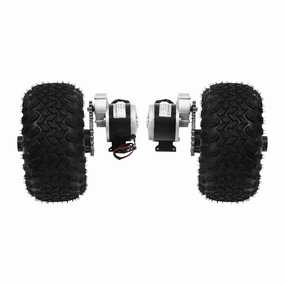 250W Wheel Kit Electric Cart Scooter, 24V Motor Drive Air Wheel Conversion Kit, Double Wheel Set Electrical Beach Scooter with Digital Display Throttle for Small Go-Karts, Electric Wheelchairs