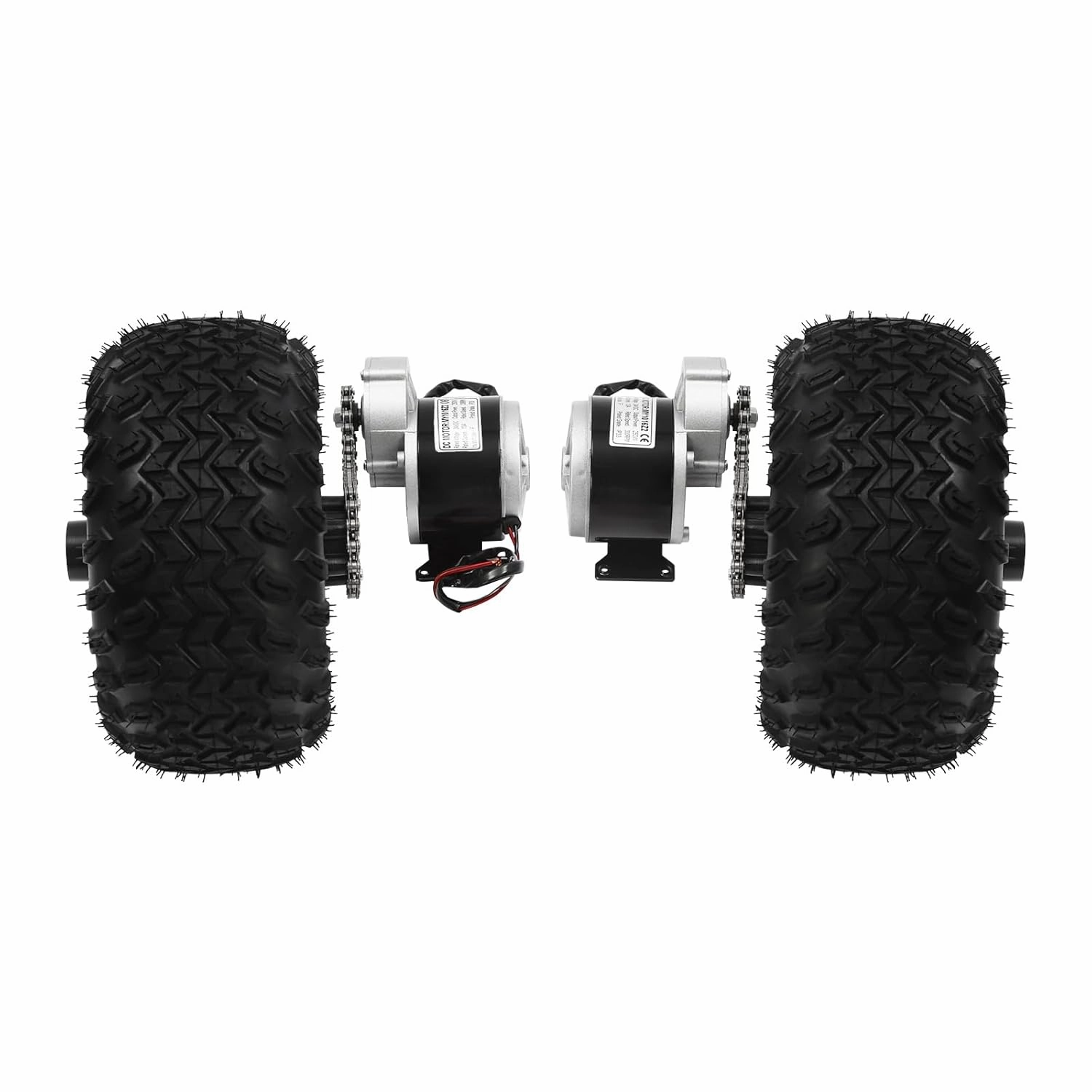 250W Wheel Kit Electric Cart Scooter, 24V Motor Drive Air Wheel Conversion Kit, Double Wheel Set Electrical Beach Scooter with Digital Display Throttle for Small Go-Karts, Electric Wheelchairs
