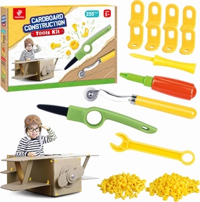 255 Cardboard Tools for Kids, Cardboard Cutter for Kids, Tools for STEM Educational, Gifts for Boys and Girls Aged 5-12