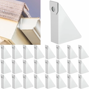 25 Pcs White Aluminum Gutter Wedges for 5-inch K-Style Gutters, Levels Rain Gutters on Angled Fascia for Proper Installation and Drainage for Roof Pitch (6/12 Through 10/12 Slope)
