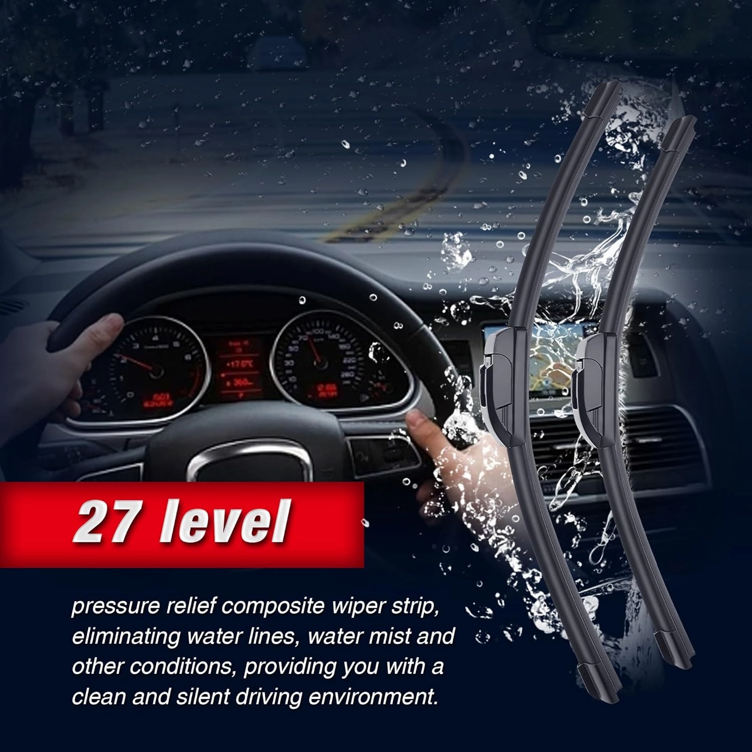 28" 15" Windshield Wiper Blades Replacement for Nissan Sentra 2019 2018 2017 2016 2015 2014 2013 More Cars (Pack of 2) Front Wiper blades,J/U Hook Adpater