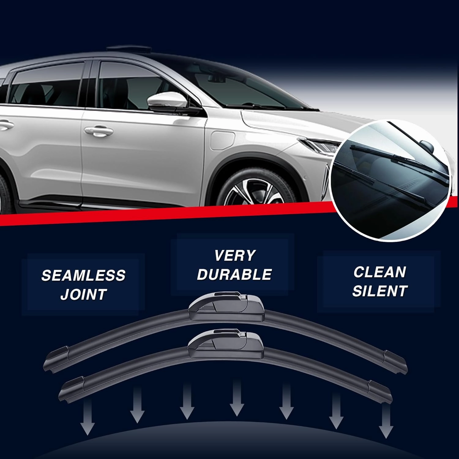 28" 15" Windshield Wiper Blades Replacement for Nissan Sentra 2019 2018 2017 2016 2015 2014 2013 More Cars (Pack of 2) Front Wiper blades,J/U Hook Adpater
