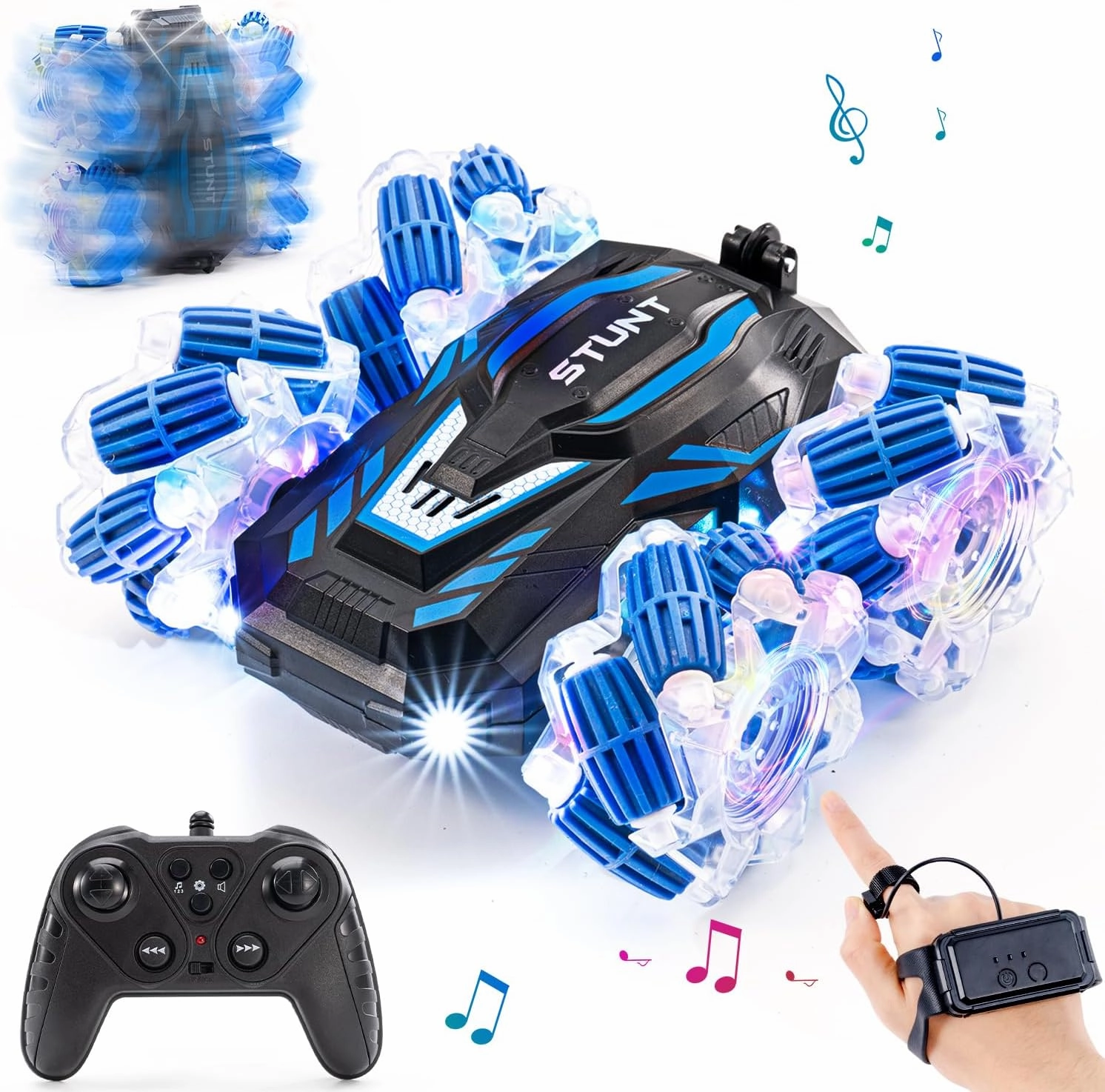 2.4GHz 4WD Gesture Sensing RC Stunt Car, Double-Sided 360° Flips Remote Control Cars,Best Birthday Gifts for Kids,Gesture RC Car Remote Control Transformed Vehicle for Boys Age6-12 yr