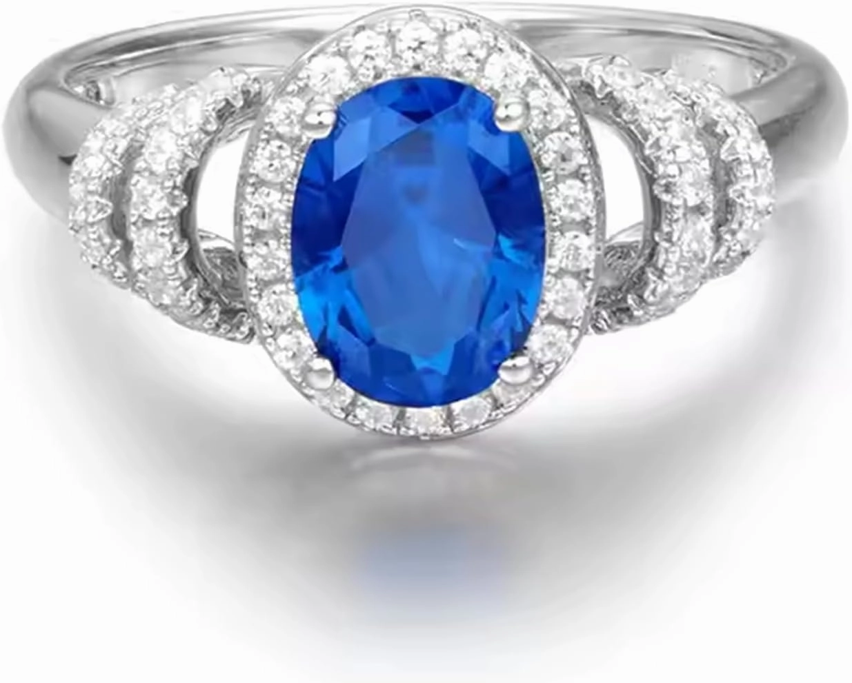 2ct Oval Cut Women's Gemstone Ring with Moissanite 10K 14K 18K Solid Gold Created Gemstone Engagement Promise Rings Anniversary Jewelry Gifts for Her