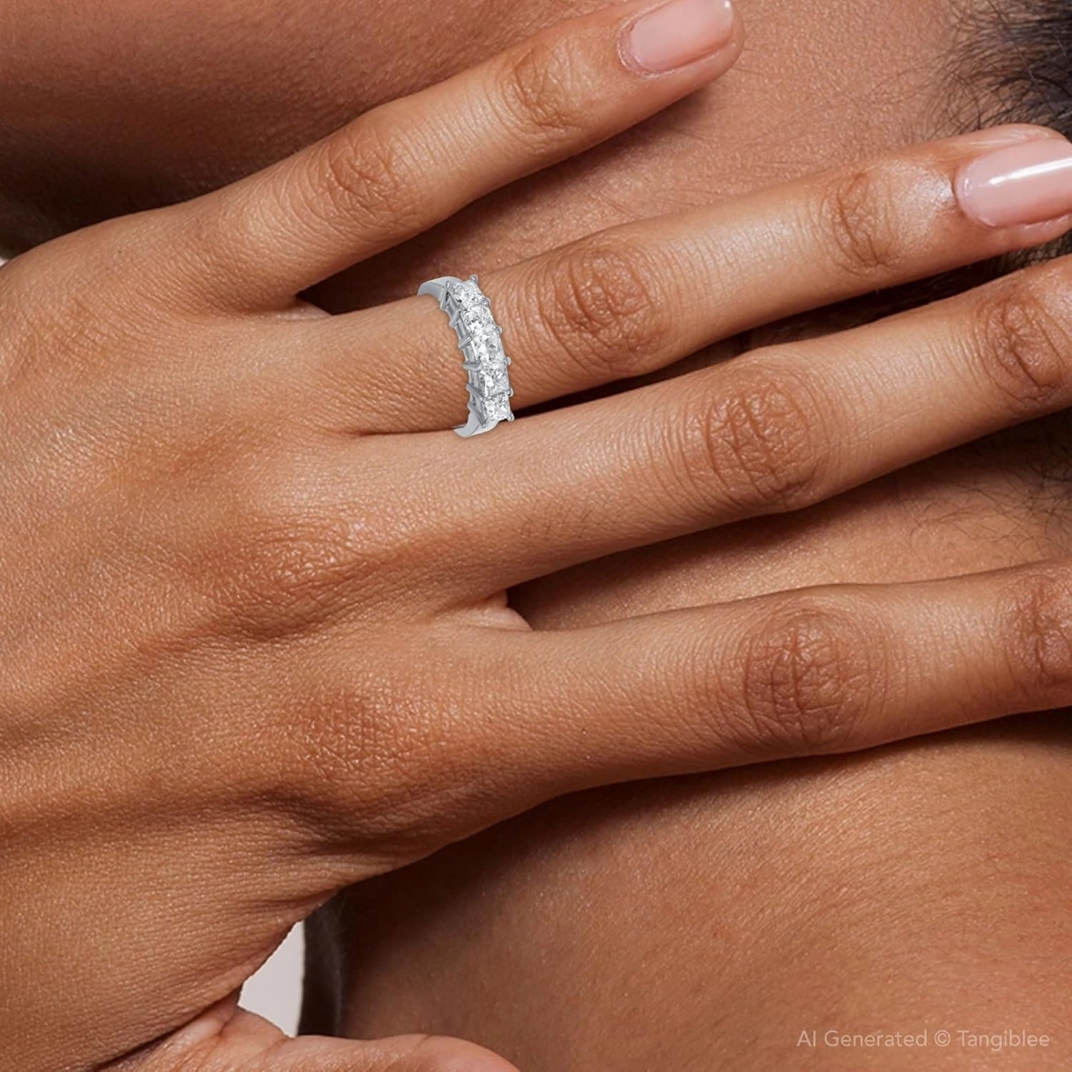 2ct Princess Cut Diamond Wedding Anniversary Ring Womens Band 14k White Gold