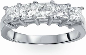 2ct Princess Cut Diamond Wedding Anniversary Ring Womens Band 14k White Gold