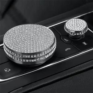 2pcs Bling Accessories Multimedia Volume Knobs Crystal Rhinestone Decals Compatible with Cadillac 2023 2022 2021 2020 2019 2018 2017 CT5 CT6 XT4 XT5 XT6 Car Interior Trim Sticker