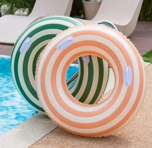 30 inch Inflatable Pool Floats for Adults- 2 Pack Striped Floaties Pool Tubes Swim Rings Inflatable Pool Float for Swimming Pool Party Lake Beach Adults
