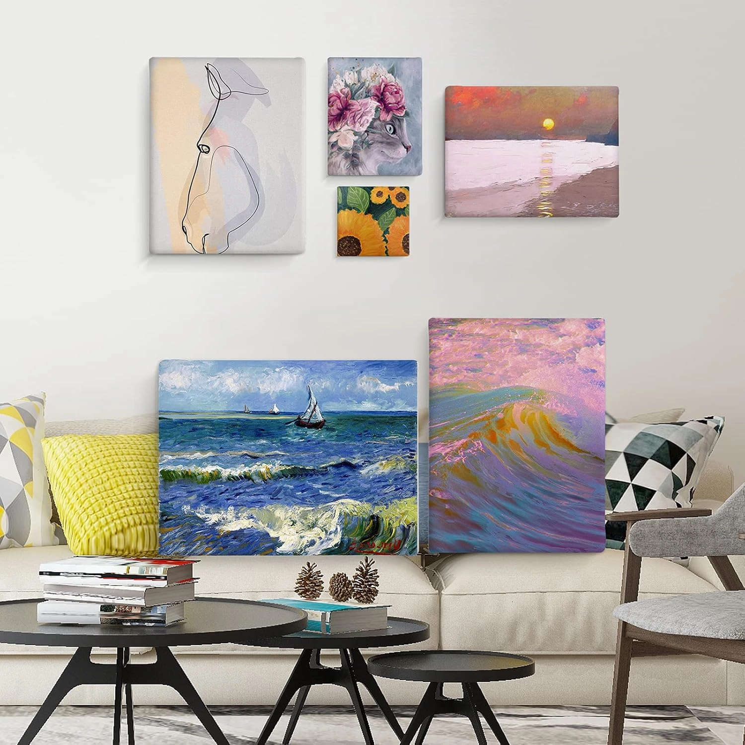 30 Pack Canvases for Painting with 4x4, 5x7, 8x10, 9x12, 11x14, 12x16, Painting Canvas for Oil & Acrylic Paint