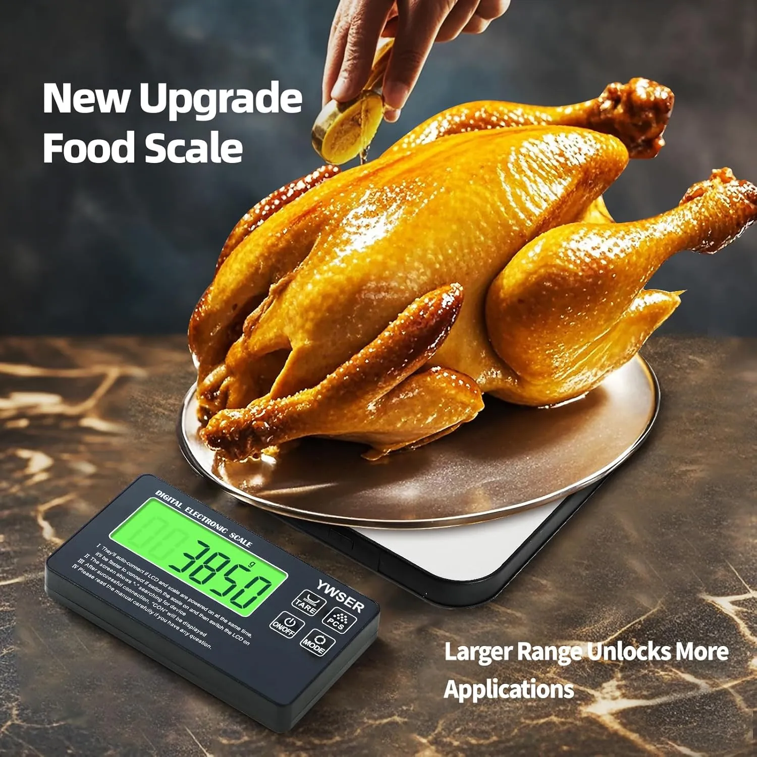 33lb Wireless Magnetic Digital Kitchen Scale with Remote LCD Display, Split-Designed for Easy Cleaning, 0.1oz/1g Precision, 7 Units, Tare Function for Baking, Cooking, Meal Prep