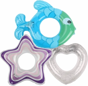 3 Pack of Inflatable Pool Float Fish Heart-Shaped Tube 31 inch Swimming Rings Summer Fun Beach Water Float Toys for Kids Party Supplies