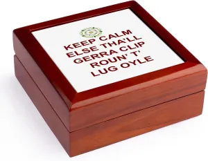 3dRose, Nah Then Mardy Bum Yorkshire Slang Moody Dog And Black Text, Jewelry Box 5.5x5.5 inch with 4 inch tile