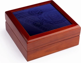 3dRose, Prosperity – Indigo Meditation Medallion, Jewelry Box 5.5x5.5 inch with 4 inch tile